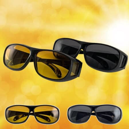 HD-Vision Brille - 2 Stk Tag + Nacht polarisierte Brille (perfekt als Auto-, Sport-, Nachtfahr- & UV-Sonnenbrille)