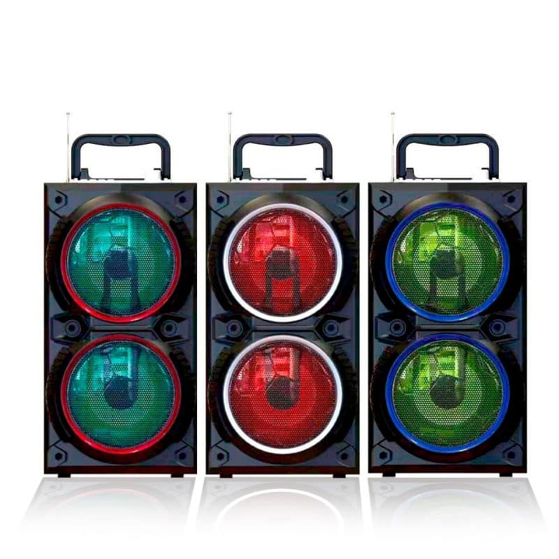 Bluetooth-Lautsprecher (wiederaufladbar) mit Disco-Licht und USB-Anschluss