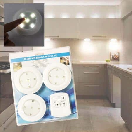 LED Spot (rund) 3 Stk. inkl. Fernbedienung