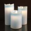 LED-Kerze mit beweglicher 3D-Flamme und Fernbedienung - Blau (3 Stück)