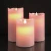 LED-Kerze mit beweglicher 3D-Flamme und Fernbedienung - Rosa (3Stück)
