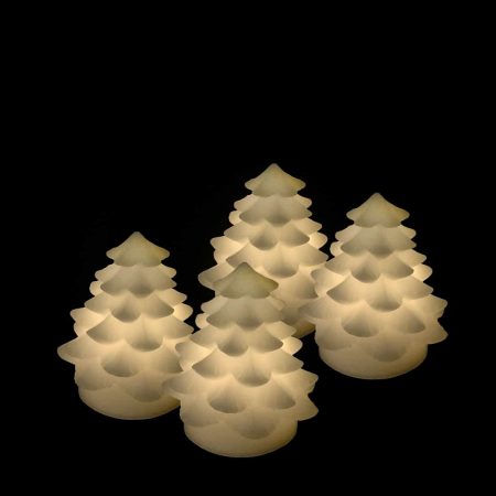 LED Licht Weihnachtsbaum aus Stearin 4 Stk.