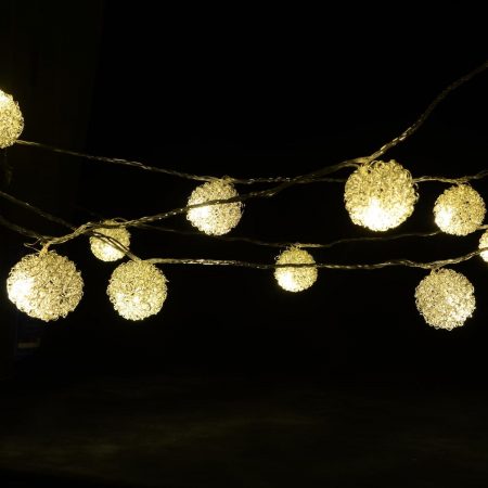 LED-Lichterkette mit 20 Filterkugeln - Silber (3 Meter)