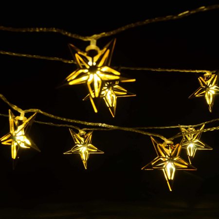 LED-Lichterkette mit goldenen Sternen (3,5 Meter)