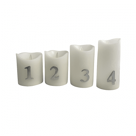 Adventskerzen LED (4 Stk.) inkl. 3D Flamme - weiß