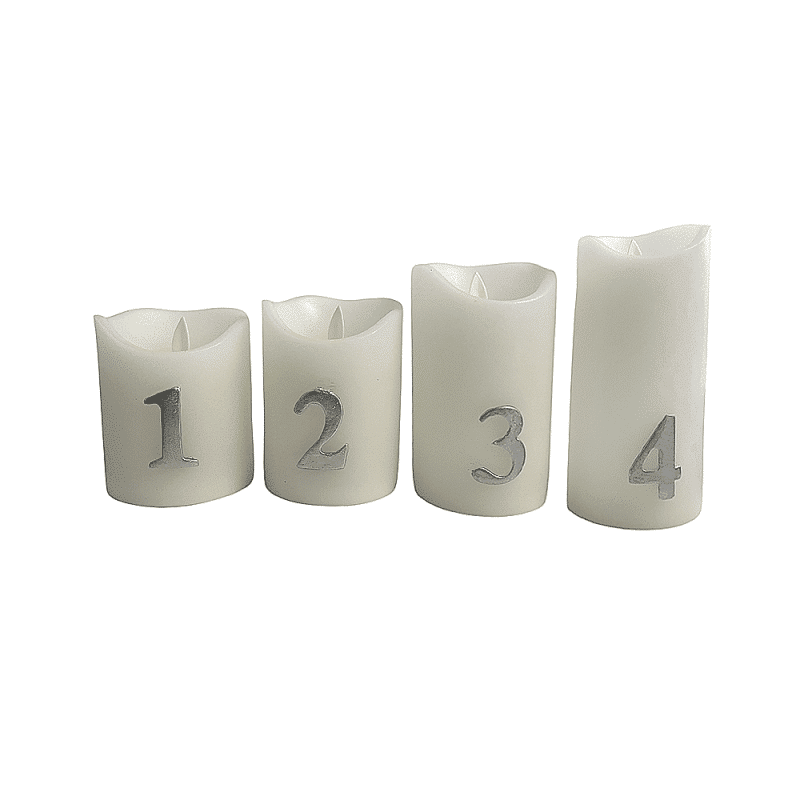 Adventskerzen LED (4 Stk.) inkl. 3D Flamme - weiß