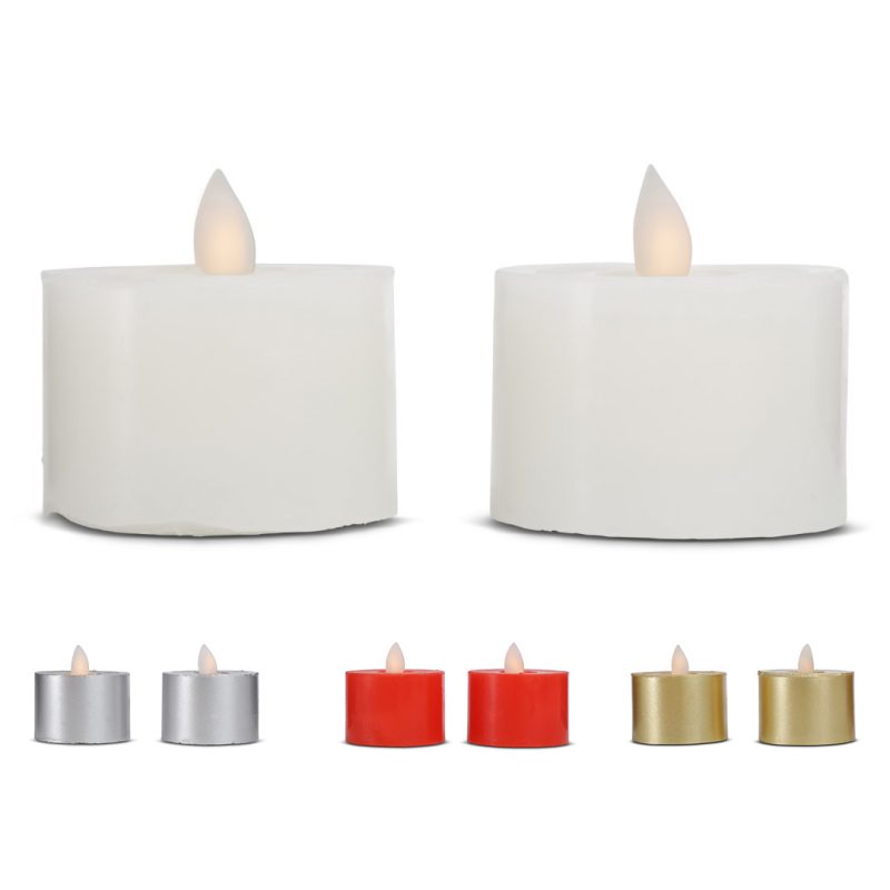 2 LED-Kerzen mit beweglicher Flamme 4,5 x 3cm