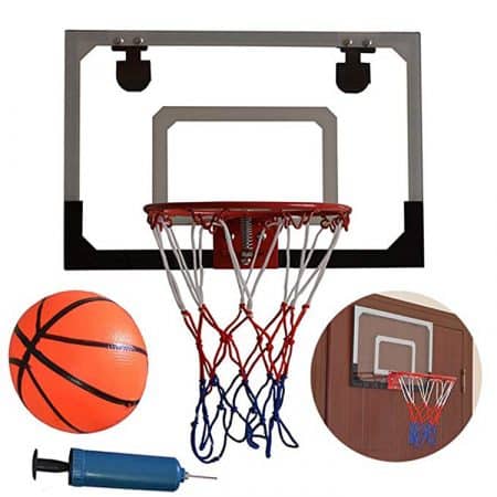 Mini-Basketballkorb an Platte mit Ball und Pumpe