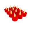 Teelicht LED 12 Stk. in rot mit Flamme (inkl. Batterien)
