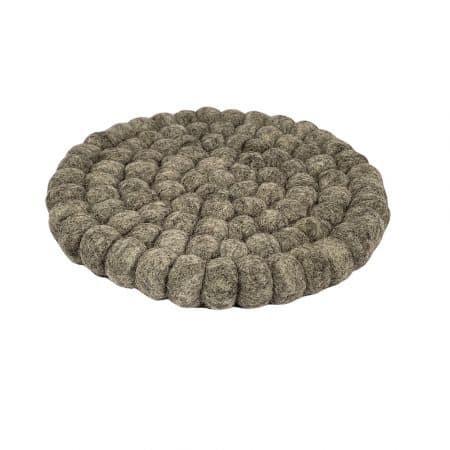 Untersetzer aus 100 % Wolle (Durchmesser 19 cm) – grau, dunkelgrau oder mehrfarbig