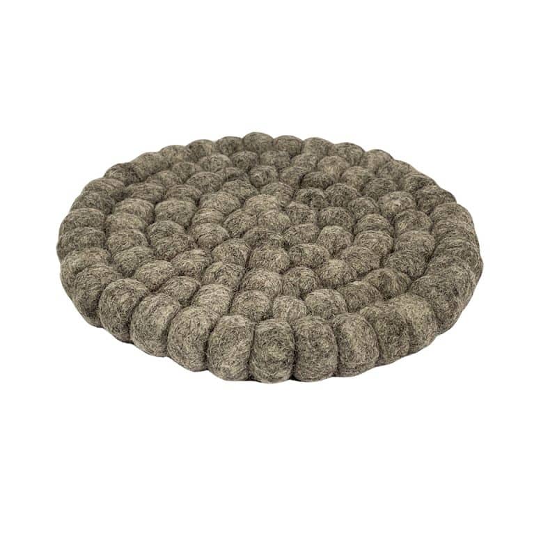 Untersetzer aus 100 % Wolle (Durchmesser 19 cm) – grau, dunkelgrau oder mehrfarbig