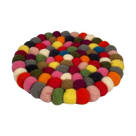 Untersetzer aus 100 % Wolle (Durchmesser 10 cm) – grau, dunkelgrau oder Bunt