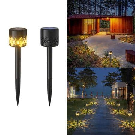 LED-Solarzellenlampen Außenbeleuchtung auf Erdspieß - 2 Stk.