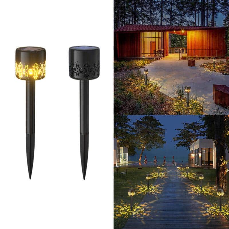 LED-Solarzellenlampen Außenbeleuchtung auf Erdspieß - 2 Stk.