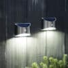 LED-Solarzellen-Wandleuchte (Downlight), 2 Stk. rostfreier Stahl