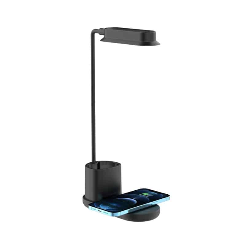 LED-Tischleuchte mit Dimmer & kabellosem Ladegerät für Smartphones (3-in-1)