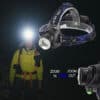 Stirnlampe 1800 Lumen mit einstellbarem Fokus und Zoom