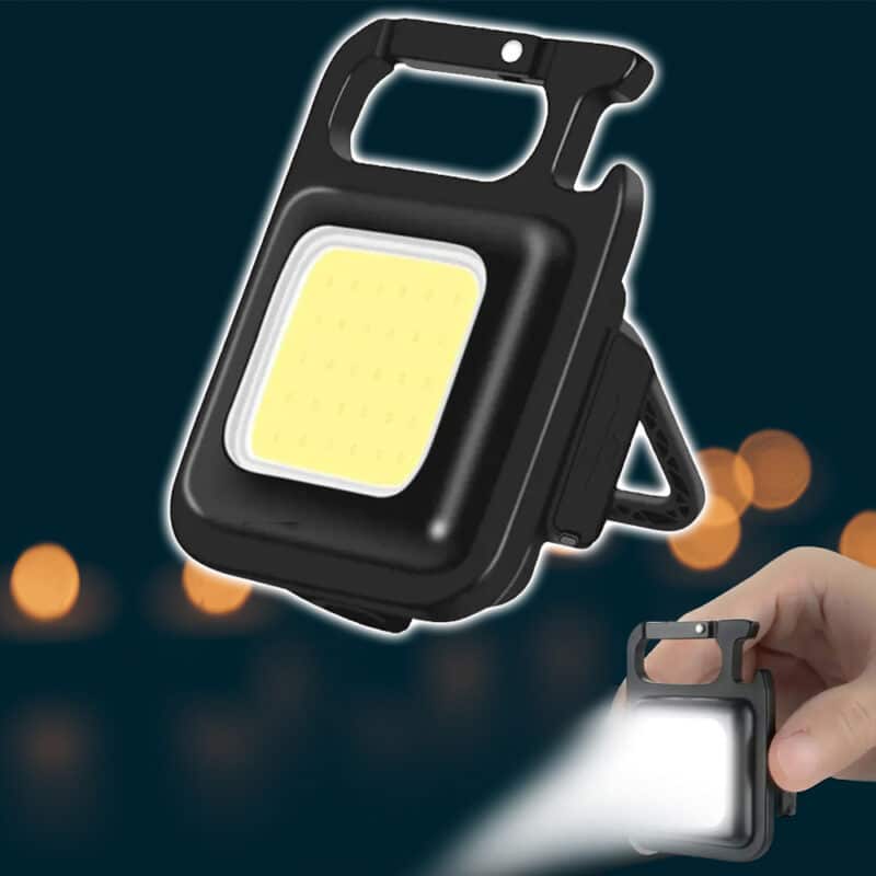 Schlüsselanhänger COB-LED-Taschenlampe - wiederaufladbar - 3 Leuchtmodi