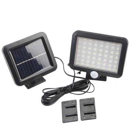 LED Lampe schwarz (quadratisch) mit Bewegungssensor - Solar