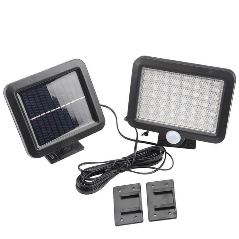 LED Lampe schwarz (quadratisch) mit Bewegungssensor - Solar